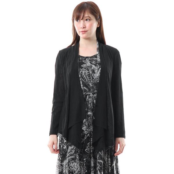 SPECCHIO 2枚重ね カーディガン ストレッチチュール ソフト