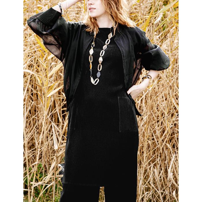 クリスタルプリーツ 半袖 チュニック ワンピース レディース サテン M L Ll Xl 大きいサイズ ブラック 黒 Specchio スペッチオ 402 534 Specchio Pleats 通販 Yahoo ショッピング