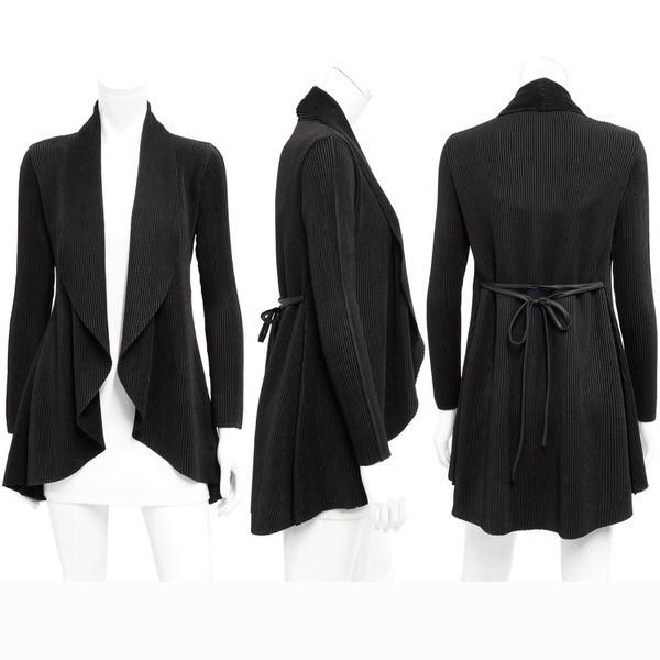 SPECCHIO シャトルプリーツ ショールカラー ロング ジャケット SPECCHIO シャトルプリーツ ショールカラー ロング ジャケット