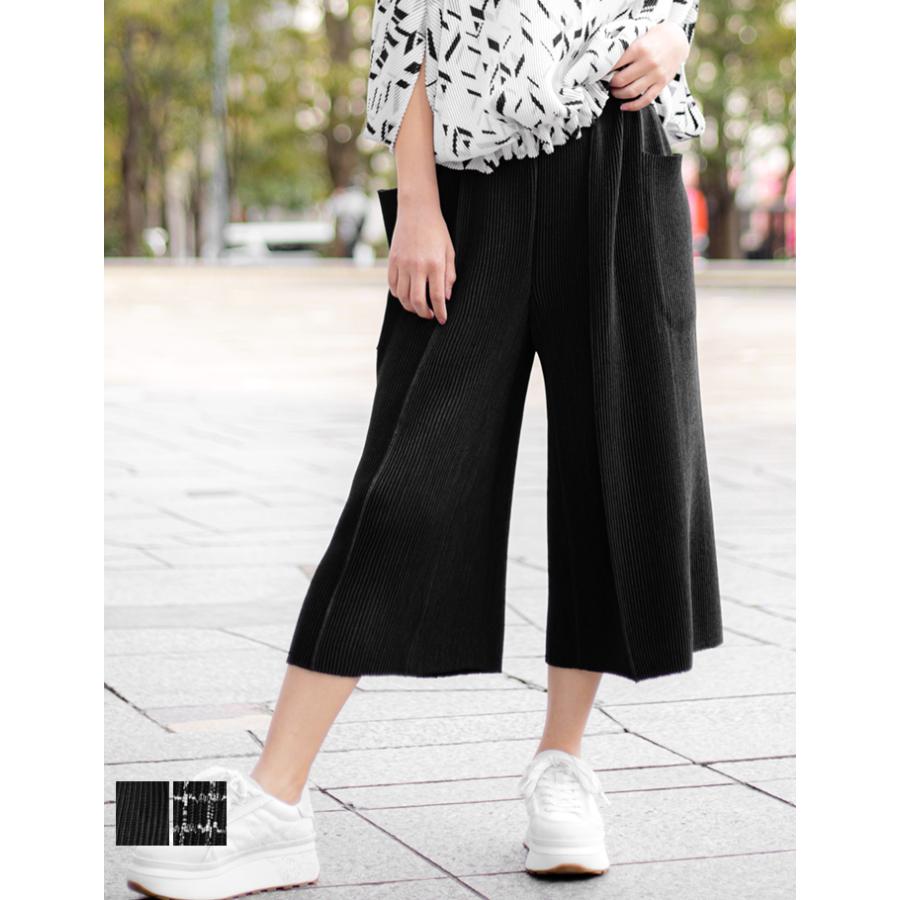 センタープレス セミワイドパンツ M/L/LL/3L/4L 7?31号 ゆったり ウエストゴム 伸縮 きれいめ オフィス 40代 50代 60代 春 夏 秋 冬 SPECCHIO スペッチオ