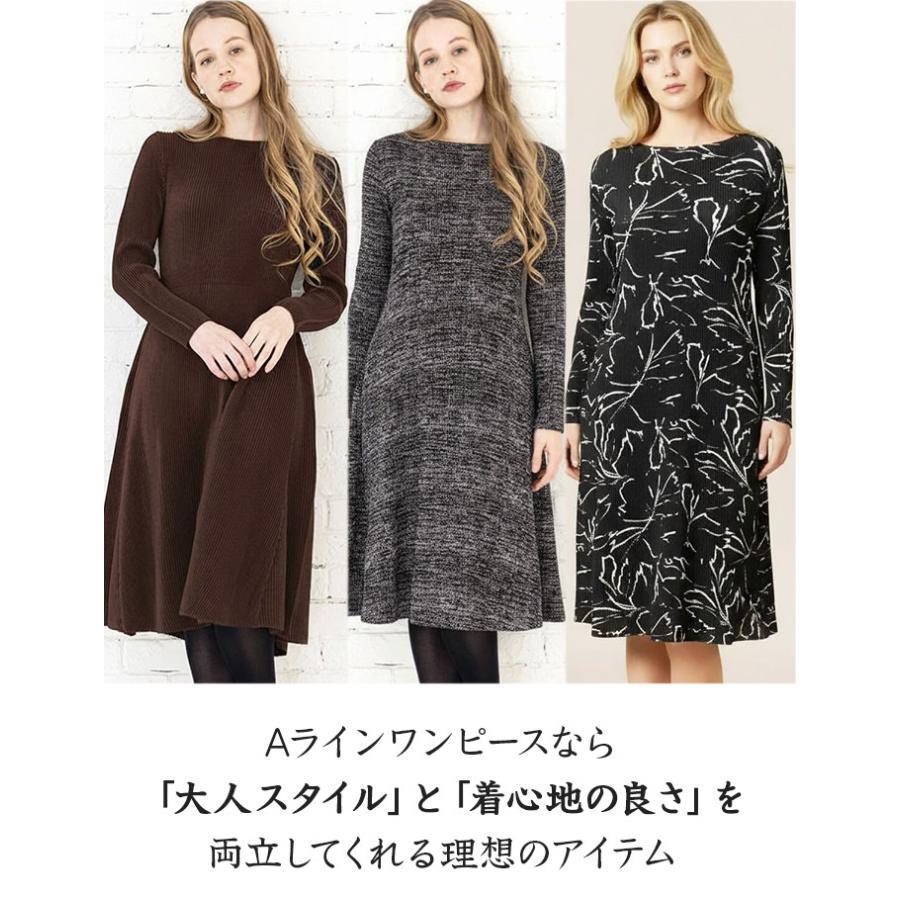 SPECCHIO 公式店 スペッチオ シンプル aライン ワンピース 長袖 フレアワンピース ロングワンピース プリーツ ワンピース きれいめ 体型カバー フォーマルの画像