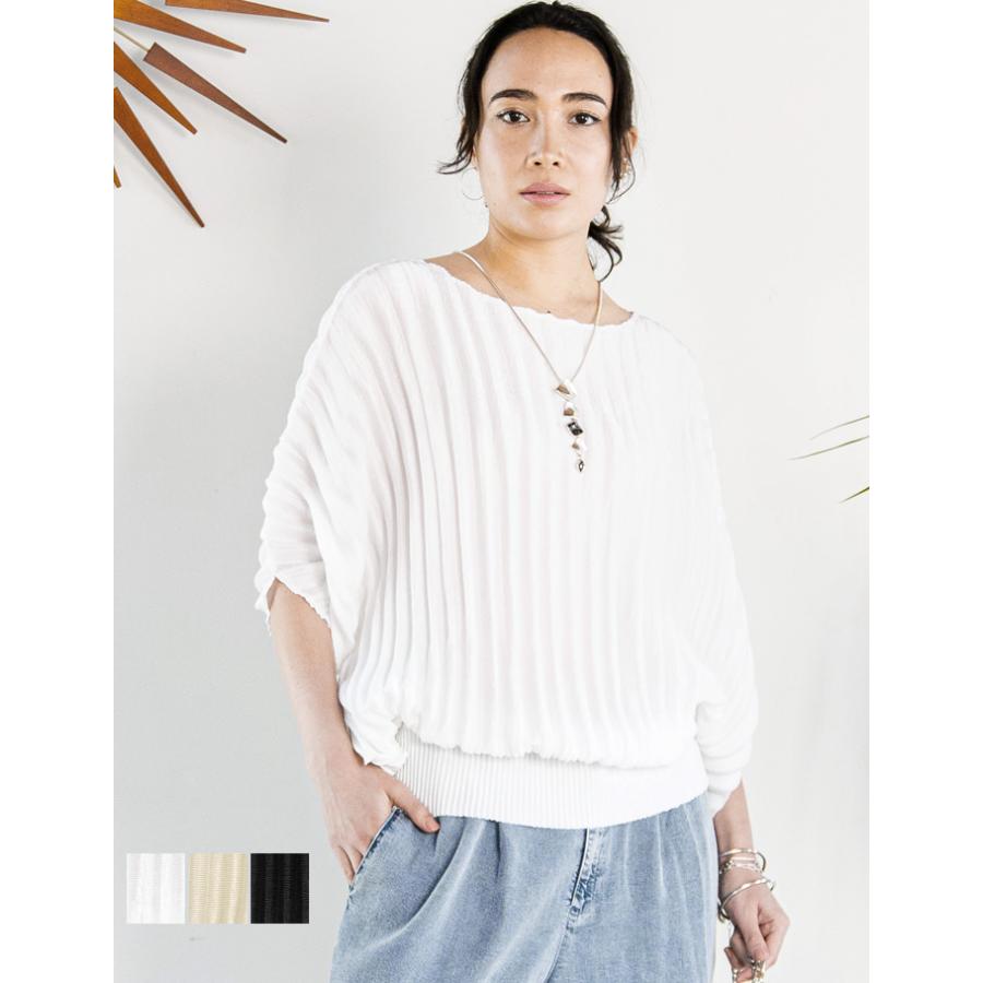specchio スペッチオシャトルプリーツドルマントップス SPECCHIO 公式店 スペッチオ プルオーバー 半袖 ブラウス