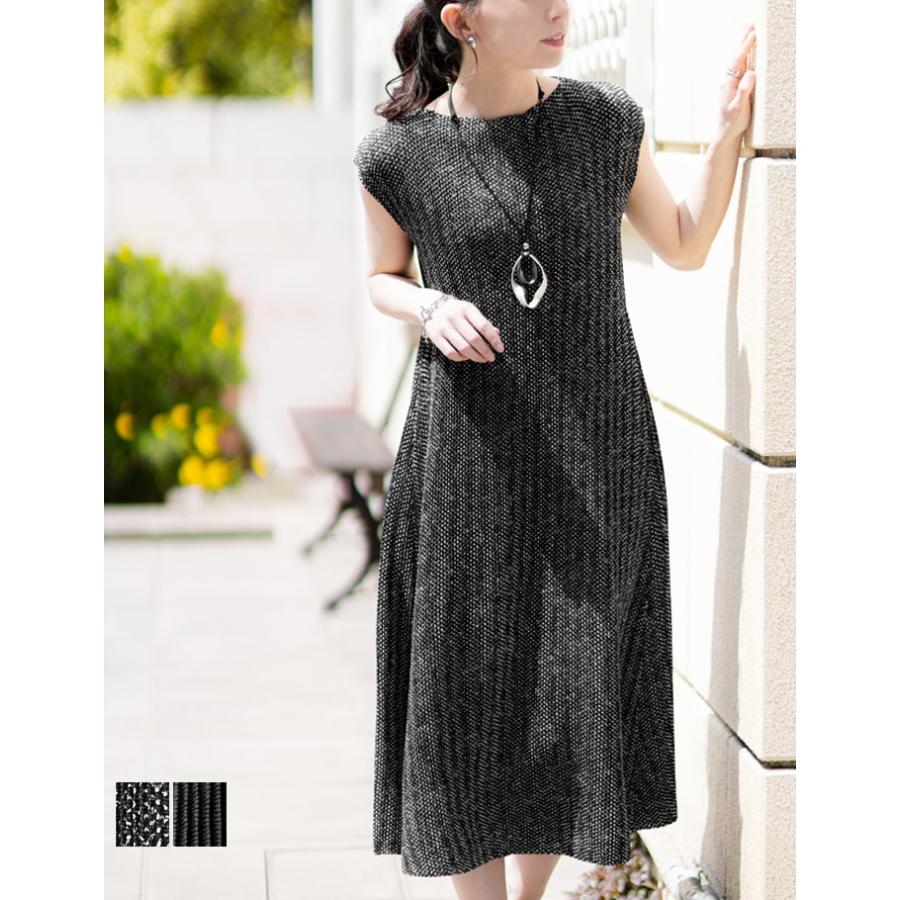 SPECCHIO 公式店 プリーツ プリント ワンピース Aライン 半袖 SPECCHIO 公式店 プリーツ プリント ワンピース Aライン 半袖
