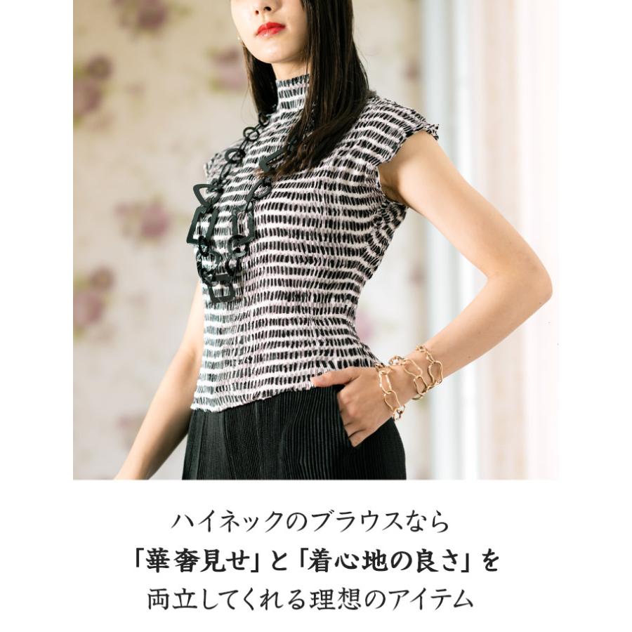 SPECCHIO（スペッチオ） 公式店 ブラウス 半袖 レディース ハイネック