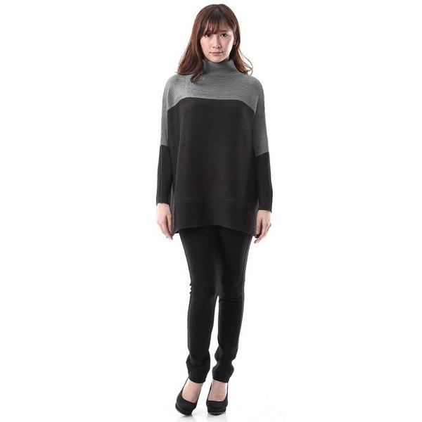 SPECCHIO（スペッチオ） シャトルプリーツ バイカラー ハイネック