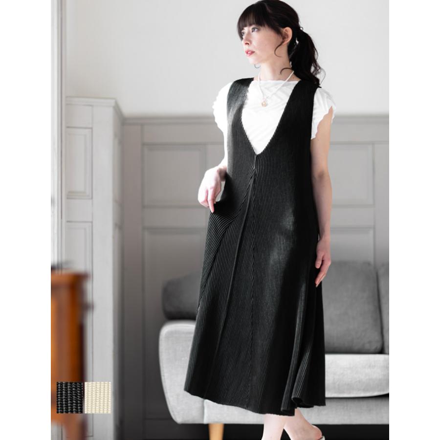 SPECCHIO（スペッチオ） vネック ワンピース ジャンパースカート 大人