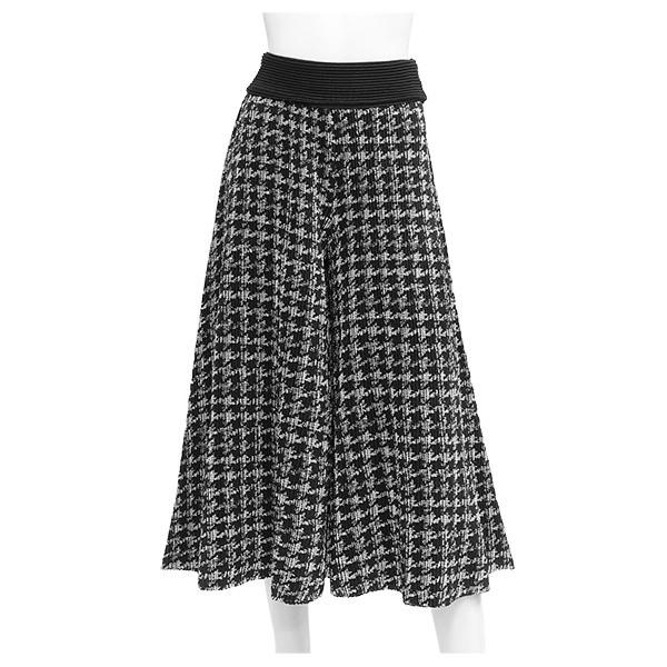 SPECCHIO（スペッチオ） シャトルプリーツ 千鳥格子 プリント フレアー