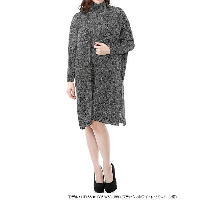 SPECCHIO（スペッチオ） シャトルプリーツ ハイネック 長袖 ワンピース
