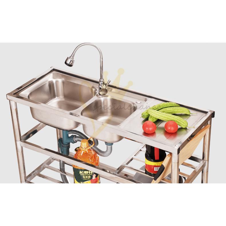 流し台 ダブルシンク ステンレス製流し台 二重のバルコニー流し台 屋外用 省スペース 家庭用ビジネスホテル 台所の食器洗い場 Xct 005 スペシャルチャンスストア 通販 Yahoo ショッピング