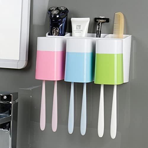 Ihave 歯ブラシホルダー 壁掛け 子供のお気に入り 3カップ 歯ブラシホルダー 大容量 電動歯ブラシホルダー 浴室用 並行輸入 歯ブラシ立て Onomade Net