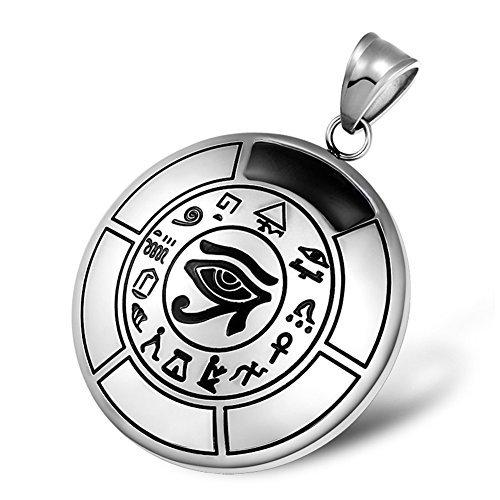 All Seeing and Feeling Eye of Horus Egyptian Amulet White Simulated Cats Eye Pendant 22 inch Necklace All Seeing and Feeling Eye of Horus Egyptian Amulet White Simulated Cats Eye Pendant 22 inch Necklace