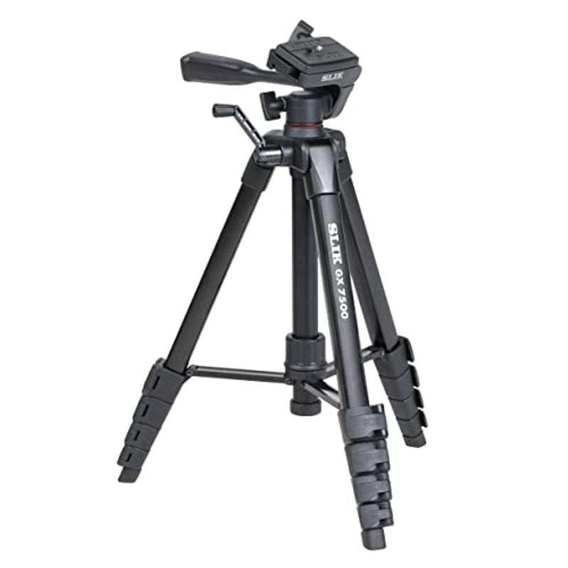 割引割引SLIK コンパクト三脚 GX 7500 3WAY雲台 クイックシュー 最大高