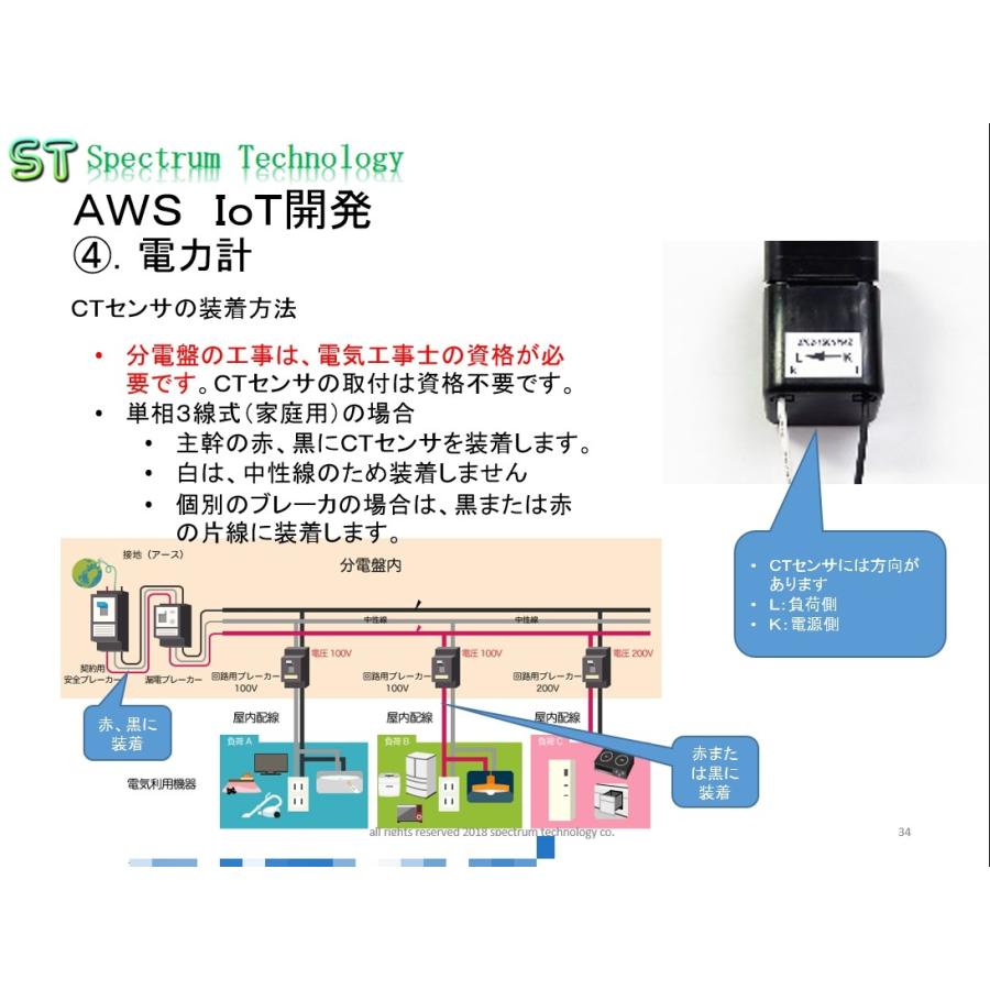 ＡＷＳ　ＩｏＴを使った電力計キット+開発キット：セット品｜spectrum-tech-y｜07