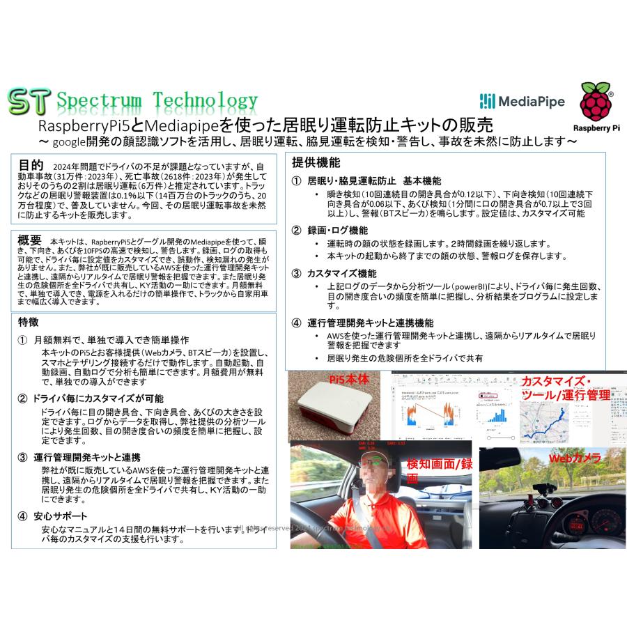 RaspberryPi5とMediapipeを使った居眠り運転防止キット |  | 04