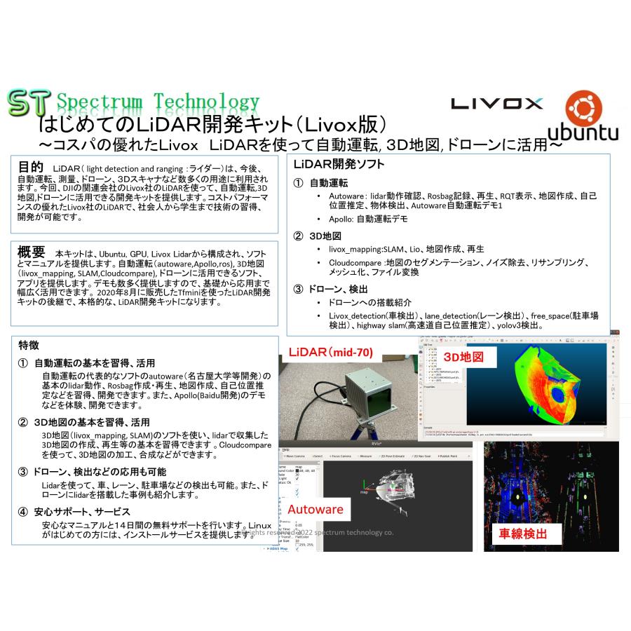 LiDAR開発キット(Livox版)｜spectrum-tech-y｜04