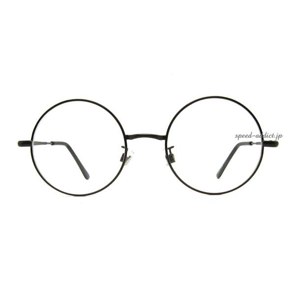 丸眼鏡 SUNGLASS for JAPANESE BLACK × CLEAR/黒ぶち伊達メガネロイド