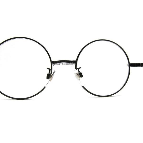 丸眼鏡 SUNGLASS for JAPANESE BLACK × CLEAR/黒ぶち伊達メガネロイド