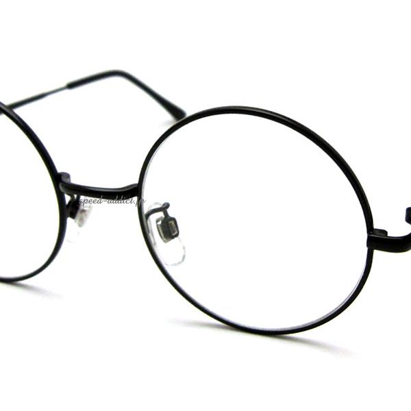 丸眼鏡 SUNGLASS for JAPANESE BLACK × CLEAR/黒ぶち伊達メガネ