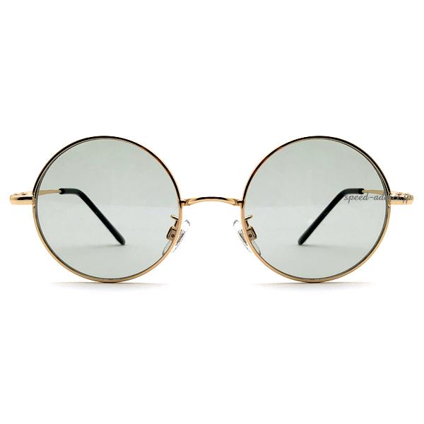 ゴールドラウンドメガネ 丸眼鏡 SUNGLASS for JAPANESE GOLD × LIGHT SMOKE/丸メガネ丸型