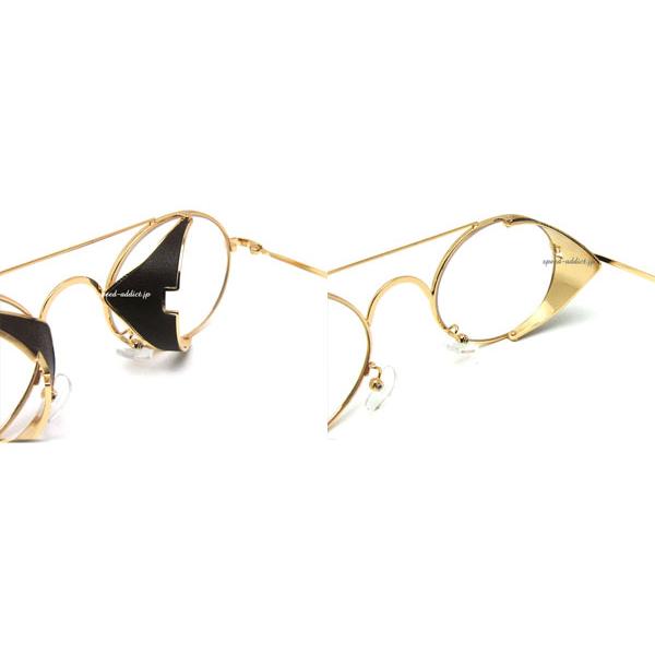 30's STYLE 可変式 SIDE COVER ROUND SUNGLASS GOLD × CLEAR/サイド