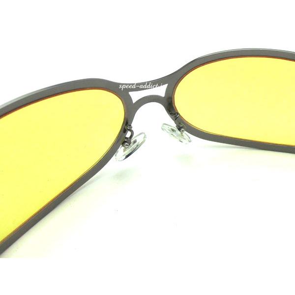 METAL OVAL SUNGLASS GUNMETAL × YELLOW/メタルオーバルサングラス