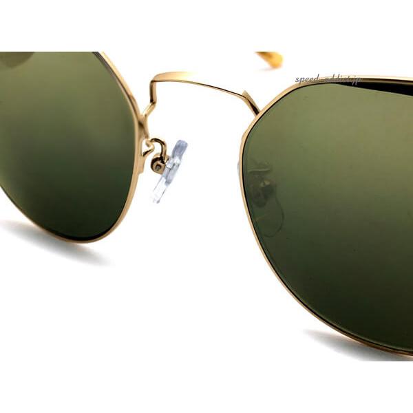 50's STYLE METAL CROWN PANTO SUNGLASS GOLD × DARK GREEN MIRROR