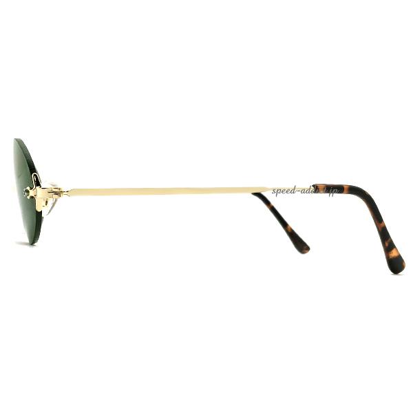 TWO POINT RIMLESS OVAL SUNGLASS GOLD × DARK GREEN/ツーポイント