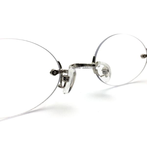 TWO POINT RIMLESS OVAL SUNGLASS SILVER × CLEAR/ツーポイント