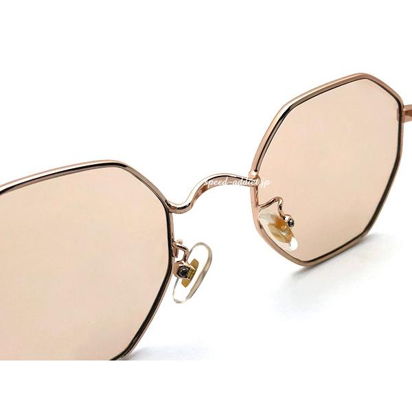 OCTAGON SUNGLASS GOLD × LIGHT BROWN/オクタゴンサングラスゴールド 