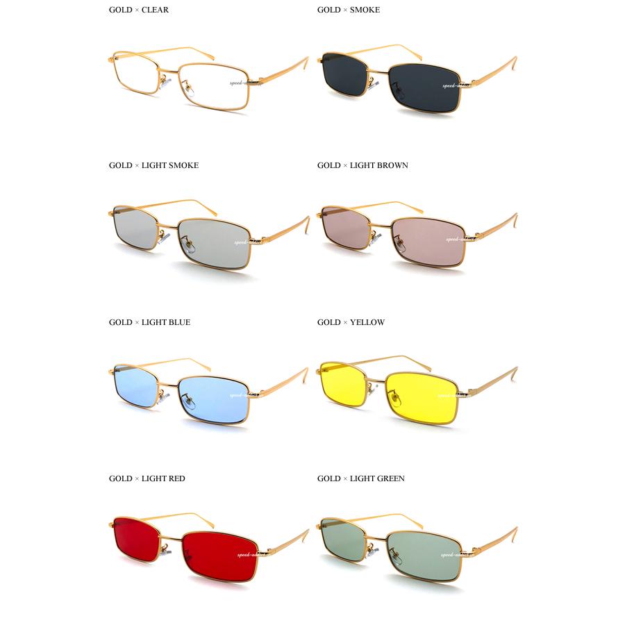 METAL SQUARE SUNGLASS for JAPANESE GOLD × CLEAR/メタルスクエア