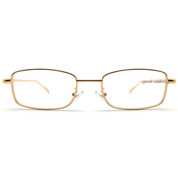 METAL SQUARE SUNGLASS for JAPANESE GOLD × CLEAR/メタルスクエア