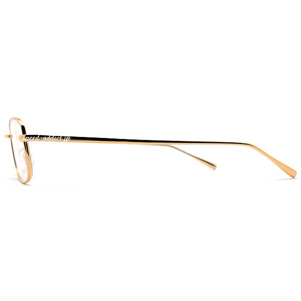 METAL SQUARE SUNGLASS for JAPANESE GOLD × CLEAR/メタルスクエア