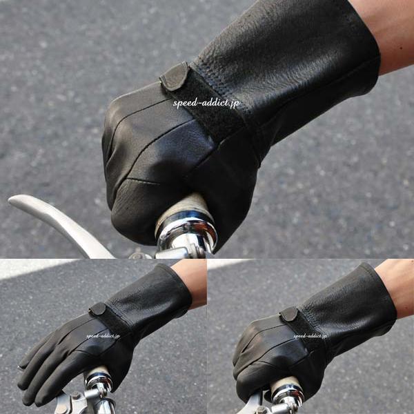 NAPA GLOVE GAUNTLET 820TL 裏地付 BLACK M ＋ インナーグローブ/ナパグローブ黒ブラックシンサレート40g鹿革本革thinsulateバイク用手袋_4