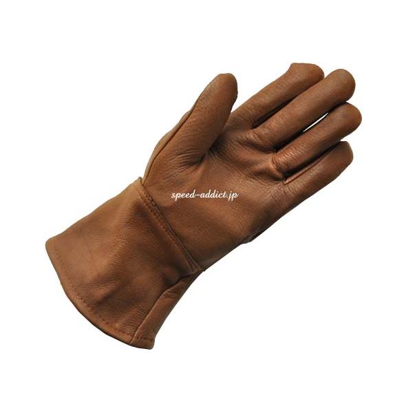NAPA GLOVE GAUNTLET 822TL 裏地付 BROWN S ＋ インナーグローブ/ナパグローブ茶色シンサレート40g鹿革本革thinsulate防寒バイク用手袋定番_2