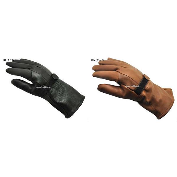 NAPA GLOVE GAUNTLET 822TL 裏地付 BROWN ＋ インナーグローブ/ナパグローブ茶色シンサレート40g鹿革本革thinsulateバイク用手袋女性用_1