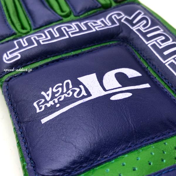 JT Racing USA VINTAGE RACING GLOVE GREEN × BLUE M/レーシング