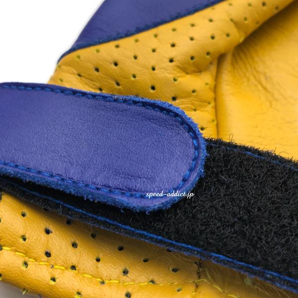 JTRacingバイク用グローブ XLサイズ 青/黄 JT Racing USA VINTAGE RACING GLOVE YELLOW × BLUE S/レーシング