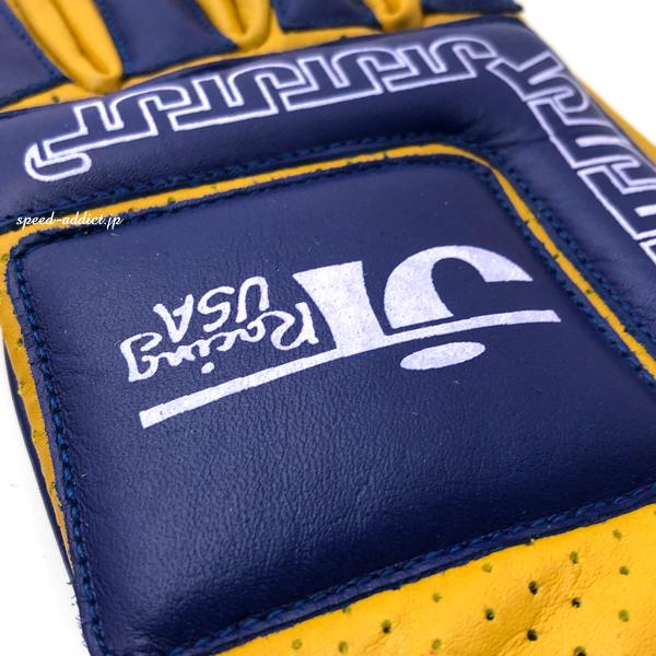 JT Racing USA VINTAGE RACING GLOVE YELLOW × BLUE/レーシング JT Racing USA VINTAGE RACING GLOVE YELLOW × BLUE/レーシング