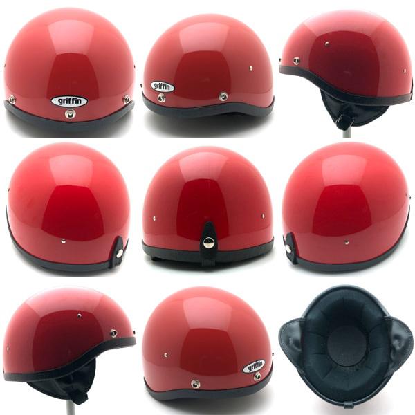 送料無料 Dead Stock 新品 箱付 GRIFFIN HALF HELMET RED 60cm/デッド 