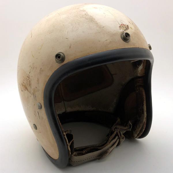 BELL 500tx ヴィンテージ 送料無料 1957 初代 水貼り Wストラップ BELL 500-TX WHITE 62cm