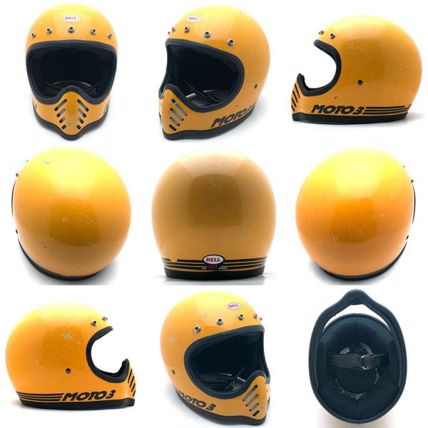 送料無料 BELL MOTO3 YELLOW 59cm/ベルモト3ビンテージヘルメット黄