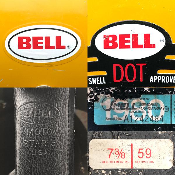 送料無料 BELL MOTO3 YELLOW 59cm/ベルモト3ビンテージヘルメット黄