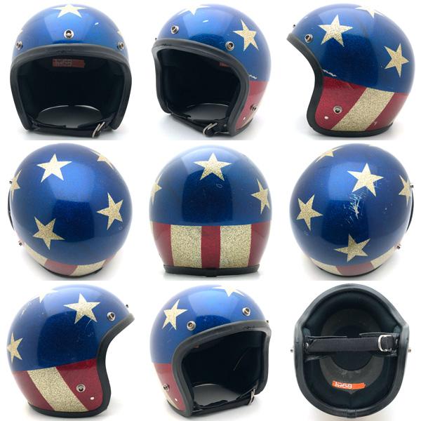 送料無料 60's SAFETECH 初期型 CAPTAIN AMERICA 59cm/キャプテンアメリカンバイクビンテージヘルメットピーターフォンダ国旗柄星条旗柄usa｜speed-addict｜02