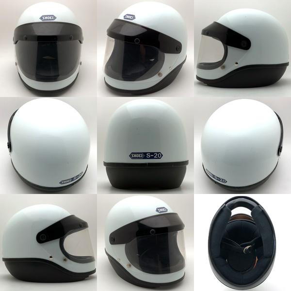 送料無料 純正シールド付 SHOEI S-20 WHITE 56cm/ショウエイs20白ビンテージヘルメットオンロードフルフェイスヘルメット族ヘル国産旧車70s｜speed-addict｜02