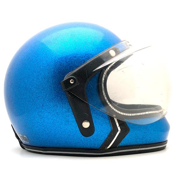 送料無料 可変式純正シールド付 BLUE METALFLAKE 59cm/フルフェイス青