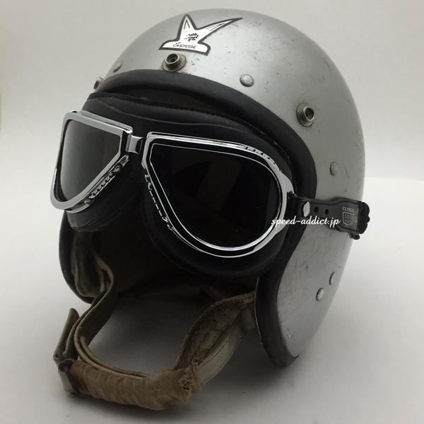 クライマックス バイクゴーグル ビンテージ ＊ジェットヘルメットセット CLIMAX 500 GOGGLE BLACK × CLEAR/クライマックスゴーグル鉄スクーター