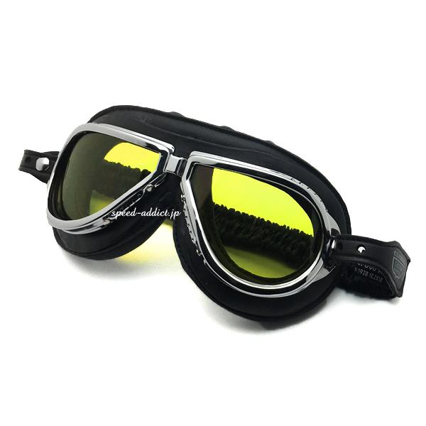 クライマックス バイクゴーグル ビンテージ ＊ジェットヘルメットセット CLIMAX 500 GOGGLE BLACK × YELLOW/クライマックスゴーグルビンテージ