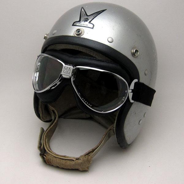 capton British tradition ヘルメット＆ゴーグル nannini TT GOGGLE BROWN・CHROME × ANTI FOG YELLOW/ナンニーニtt