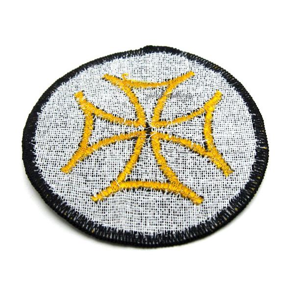 70's VINTAGE IRON CROSS WAPPEN BLACK × YELLOW/ビンテージアイアン