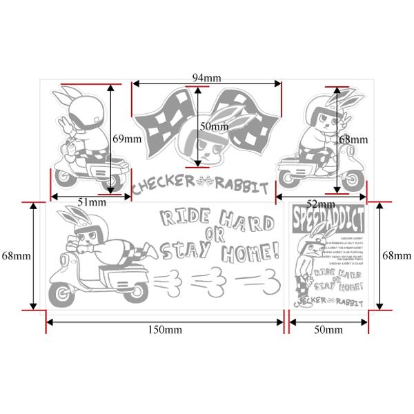 CHECKER RABBIT Sticker Seat A-1 チェッカーラビットステッカーシー
